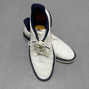 G/FORE Mens Gallivanter Golf Shoes White Navy Blue Spiked GMF000058 Size 12